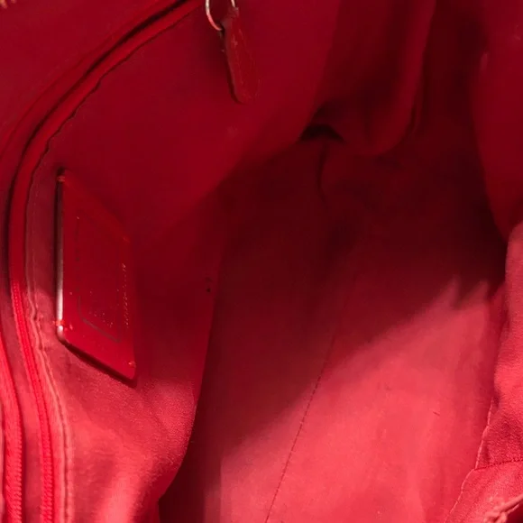 Coach Vibrant Red Leather Tote - Picture 3 of 13